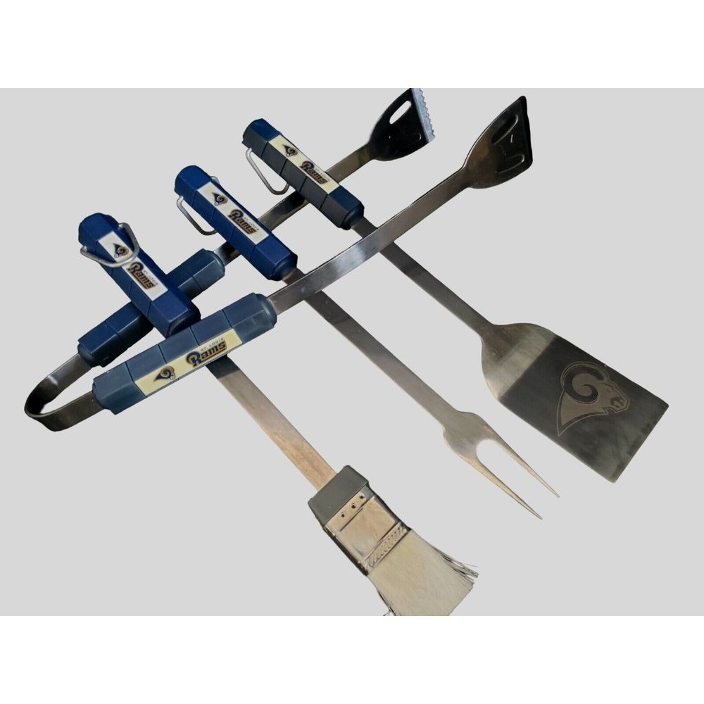 St Louis Rams BBQ Utensils NFL Football Set of 4 Barbecue Grilling Tools